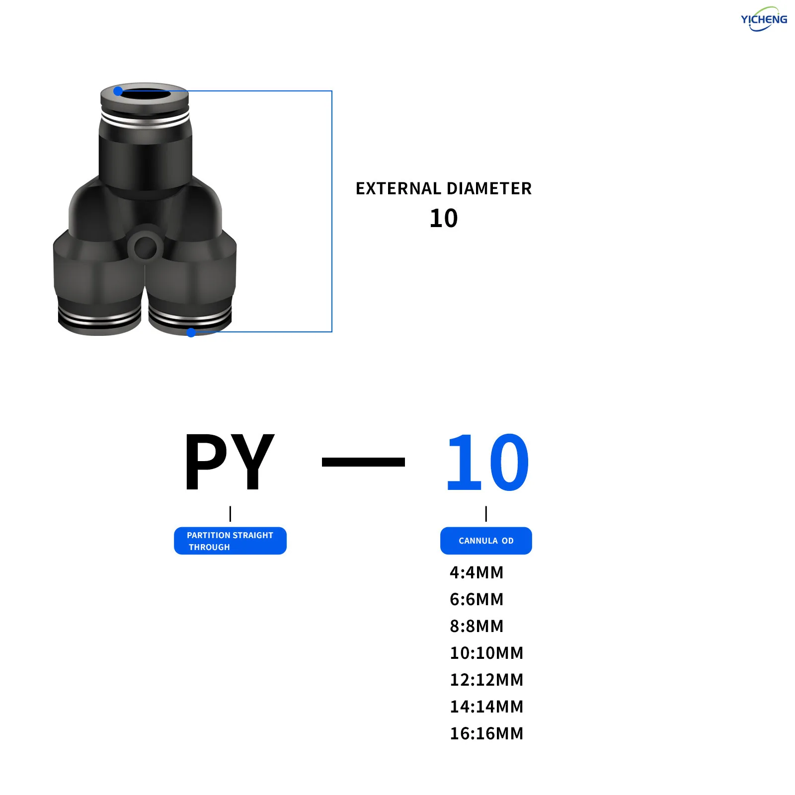 10MM ID Hose Connector Y Split - Push Fit Connector recension och pris