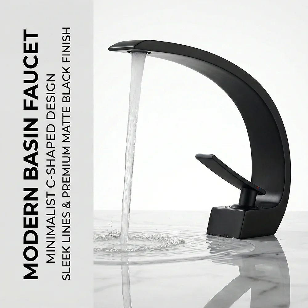 Matte Black Bathroom Faucet, A - Silicone Tap Washer recension och pris