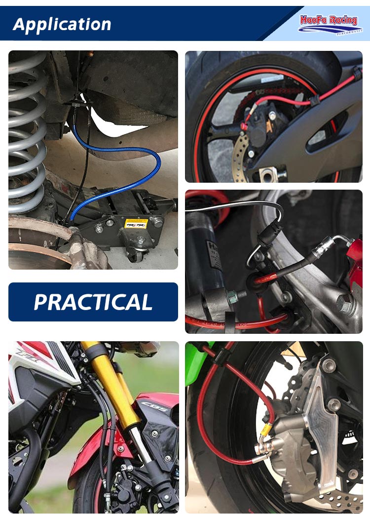 AN3 Motorcycle PTFE Brake Line - Flexible Hose Braided recension och pris