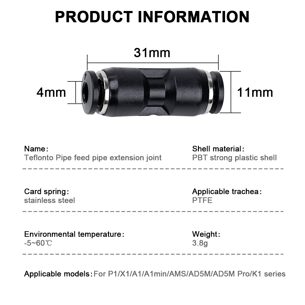 For Bambu Lab X1 X1C X1E P1P P - Ptfe Tape Thread recension och pris