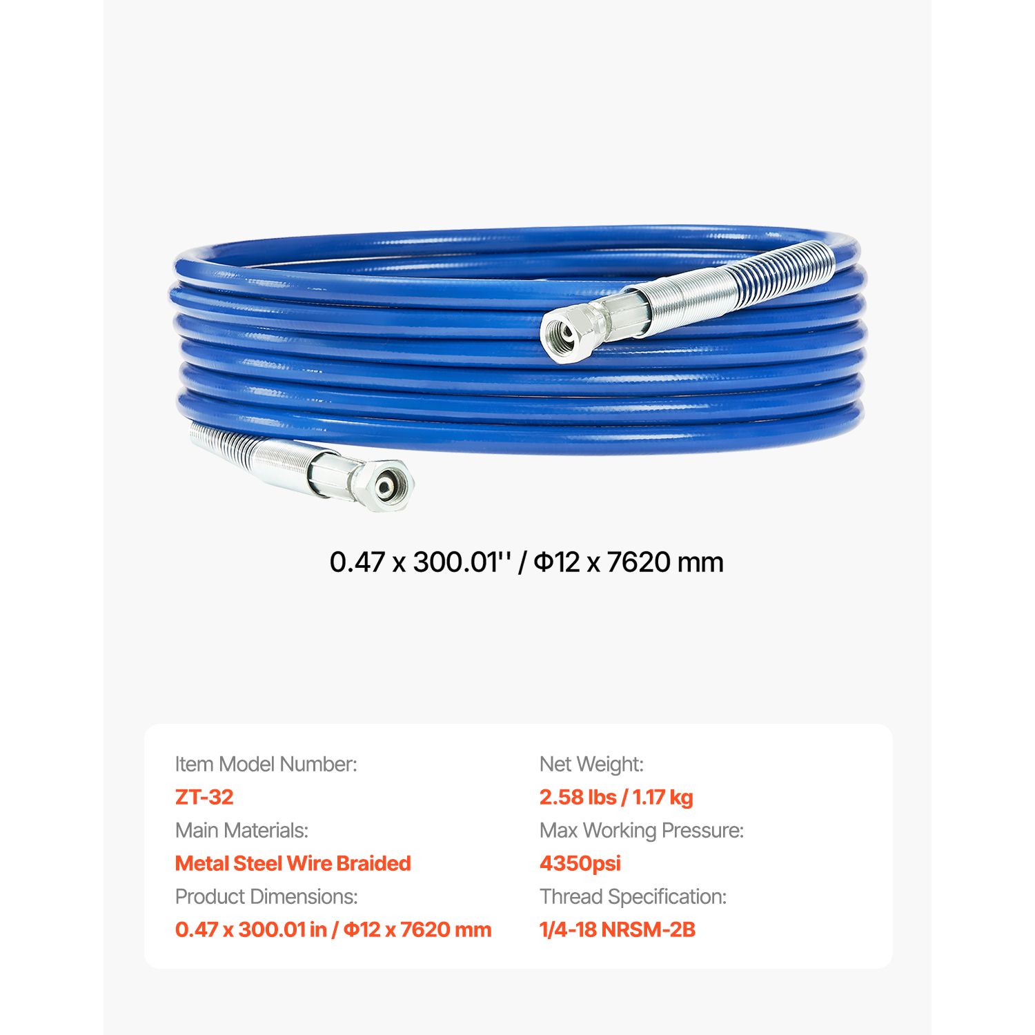 25ft Airless Paint Sprayer Hos - Flexible Hose Braided recension och pris