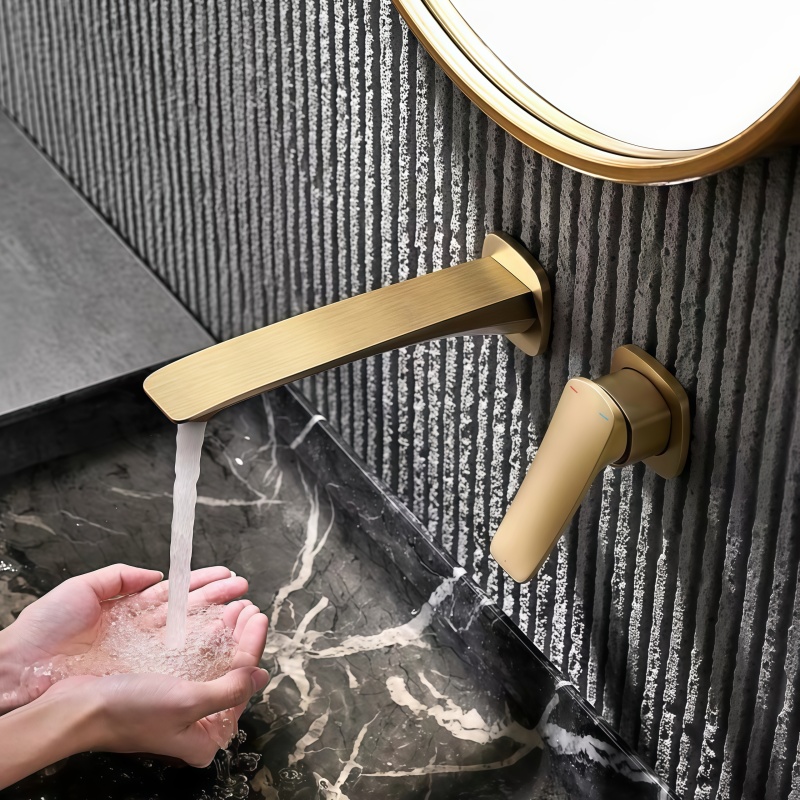Gold Concealed Bathroom Faucet - Basin Mixer Cartridge recension och pris