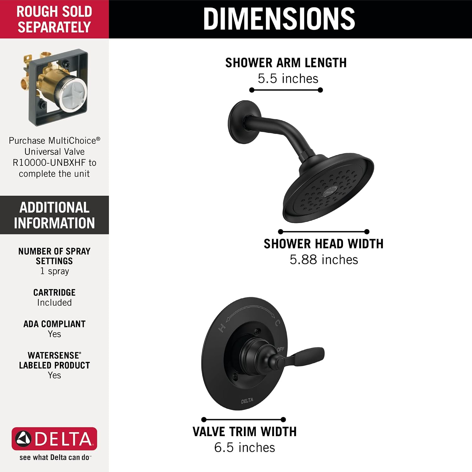 Matte Black Shower Faucet Trim - Shower Valve Cartridge recension och pris