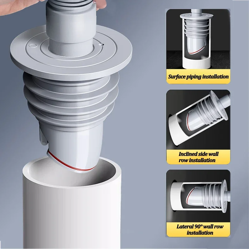 Silicone Bathroom Sewer Seal R - Drain Pipe Clip recension och pris